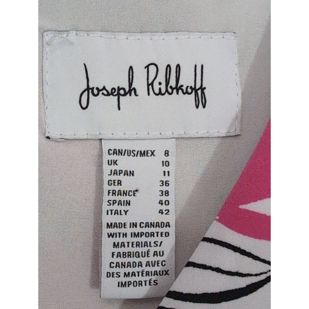 Joseph Ribkoff Sheath Dress Womens 8‎ Floral Short Sleeve Faux Wrap Career Event - Picture 9 of 11